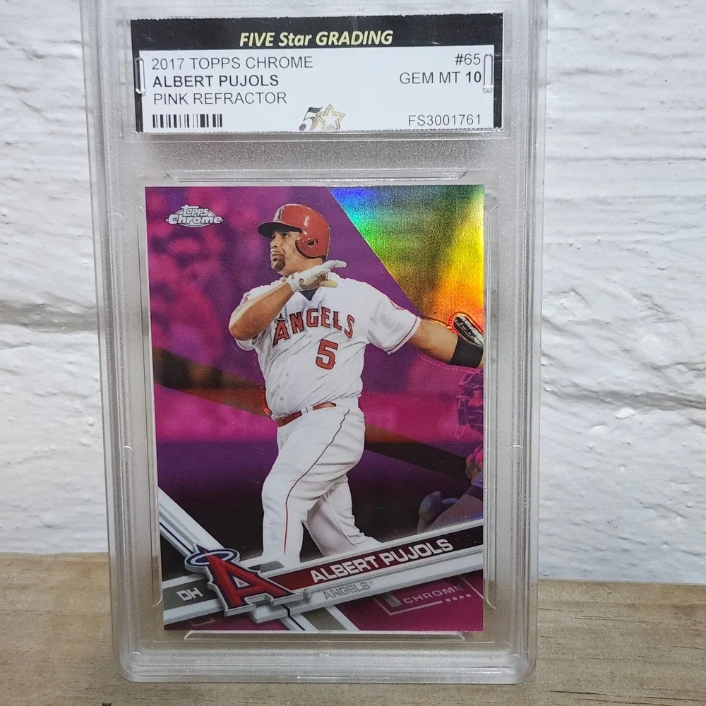 Albert Pujols Baseball Cards 2017 10 Topps Chrome Pink Refractor 2004 Donruss 10